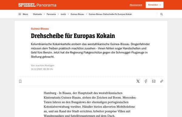 Vorschau von www.spiegel.de, Der Spiegel, Drehscheibe für Europas Kokain