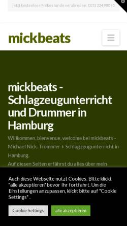 Vorschau der mobilen Webseite www.mickbeats.de, Nick, Michael