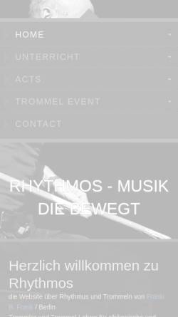 Vorschau der mobilen Webseite www.rhythmos.de, Rhythmos