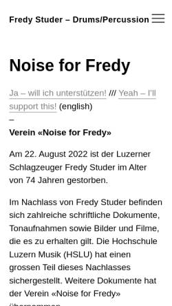Vorschau der mobilen Webseite www.fredystuder.ch, Studer, Fredy