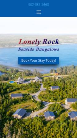 Vorschau der mobilen Webseite www.lonelyrock.com, Lonely Rock Seaside Bungalows