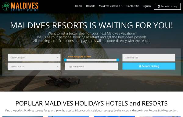 Vorschau von www.maldives-resorts.com, Resorts der Malediven