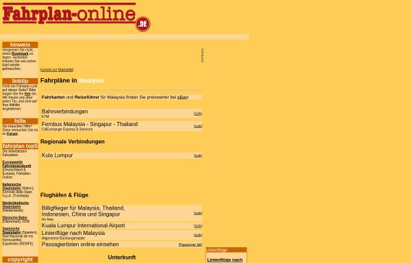 Vorschau von www.fahrplan-online.de, Online Fahrplan - Malaysia
