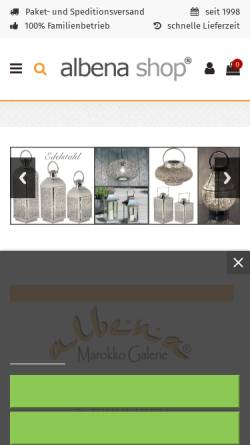 Vorschau der mobilen Webseite www.albena-shop.de, Albena Versand GmbH