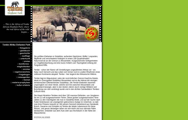 Vorschau von www.afrika-elefanten.com, Tembe Elefanten Park