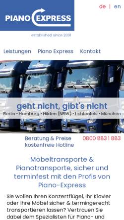 Vorschau der mobilen Webseite www.piano-express.de, Piano-Express