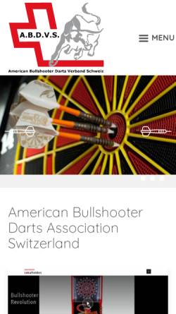 Vorschau der mobilen Webseite www.bullshooter.ch, American Bullshooter Dart Verband Schweiz