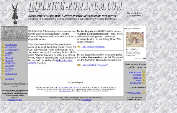 Vorschau von imperiumromanum.com, Gesamtdarstellung des Römischen Imperiums