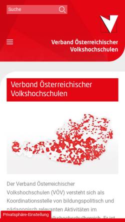 Vorschau der mobilen Webseite www.vhs.or.at, Verband österreichischer Volkshochschulen (VÖV)