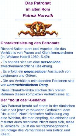 Vorschau der mobilen Webseite horvath.members.1012.at, Das Patronat im alten Rom