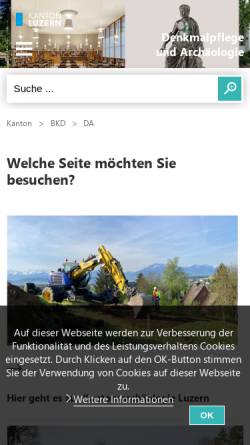 Vorschau der mobilen Webseite da.lu.ch, Kanton Luzern: Amt für Denkmalpflege und Archäologie