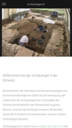 Vorschau der mobilen Webseite www.archaeologie.ch, Das Schweizer Archäologie-Portal