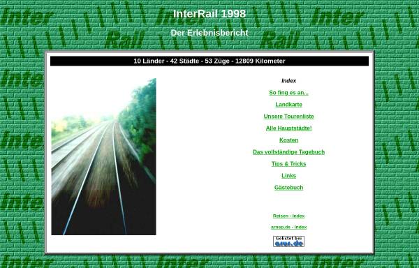 InterRail 1998 durch Mitteleuropa - Der Erlebnisbericht