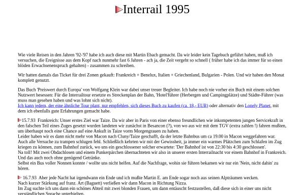 Vorschau von www.martin-buchholz-online.de, Mitteleuropa-Tour 1995