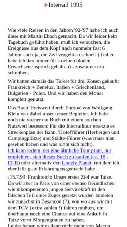 Vorschau der mobilen Webseite www.martin-buchholz-online.de, Mitteleuropa-Tour 1995