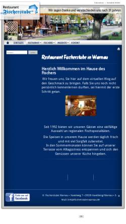 Vorschau der mobilen Webseite www.fischerstube-warnau.de, Fischerstube Warnau