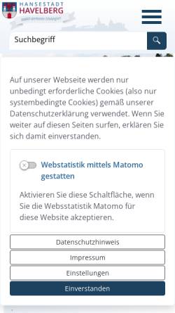 Vorschau der mobilen Webseite www.havelberg.de, Havelberg