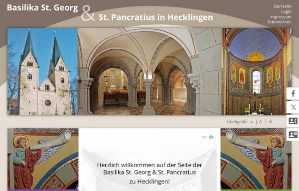 Vorschau von www.basilika-hecklingen.de, Basilika St. Georg und Pancratius