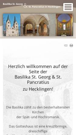 Vorschau der mobilen Webseite www.basilika-hecklingen.de, Basilika St. Georg und Pancratius