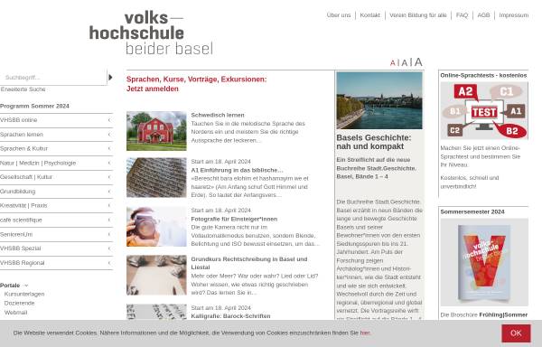 Vorschau von www.vhsbb.ch, Volkshochschule beider Basel
