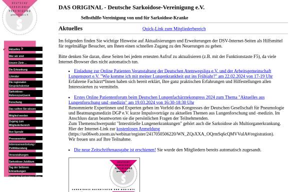 Vorschau von www.sarkoidose.de, Deutsche Sarkoidose-Vereinigung e.V.