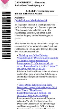 Vorschau der mobilen Webseite www.sarkoidose.de, Deutsche Sarkoidose-Vereinigung e.V.