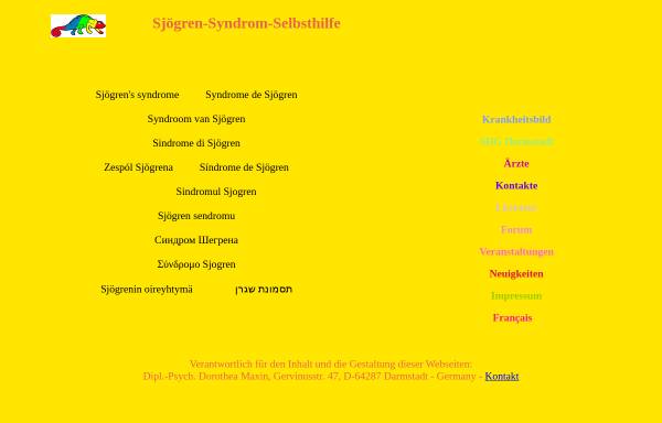 Vorschau von www.sjoegren-syndrom.de, Sjögren-Syndrom-Selbsthilfe im Internet