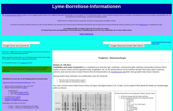 Vorschau von www.lymenet.de, Lyme Borreliose Informationen