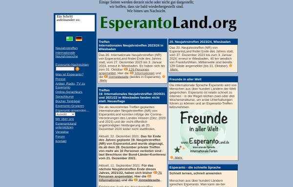 Vorschau von www.esperantoland.org, EsperantoLand