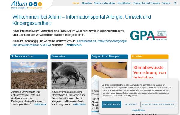 Vorschau von www.allum.de, Allergie, Umwelt und Gesundheit