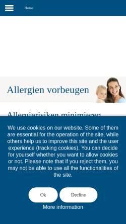 Vorschau der mobilen Webseite www.dha-allergien-vorbeugen.de, Allergievorbeugung
