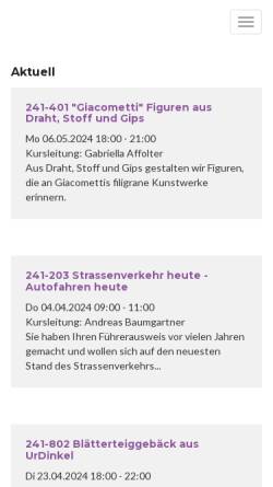 Vorschau der mobilen Webseite www.vhs-grenchen.ch, Volkshochschule Region Grenchen