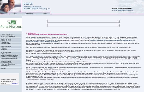 Vorschau von dgmcs.de, European Multiple Chemical Sensitivity Network