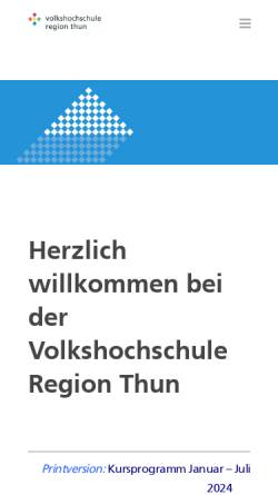 Vorschau der mobilen Webseite www.vhs-thun.ch, Volkshochschule Region Thun