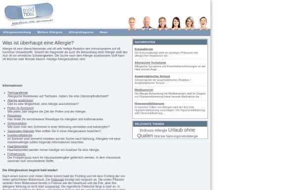 Vorschau von www.allergie.medhost.de, Medhost - Allergieportal