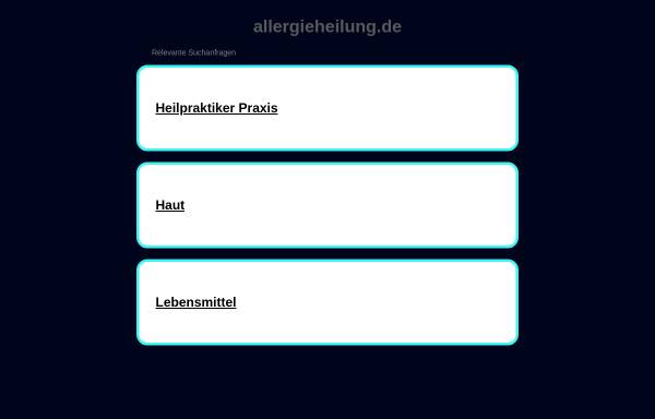 Vorschau von www.allergieheilung.de, Therapie und Behandlung von Allergien und Heuschnupfen