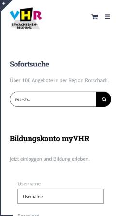 Vorschau der mobilen Webseite www.vhr.ch, Volkshochschule Rorschach und Umgebung