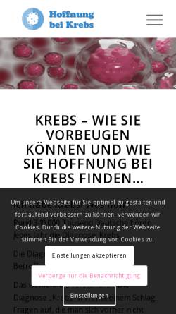 Vorschau der mobilen Webseite www.hoffnung-bei-krebs.com, Hoffnung bei Krebs
