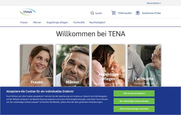 Vorschau von www.tena.de, Tena