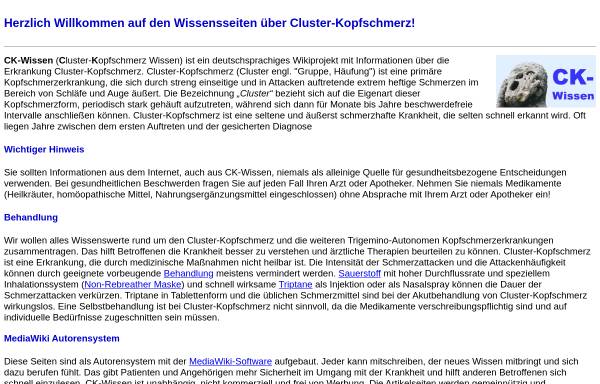 Vorschau von ck-wissen.de, Cluster-Kopfschmerz Wissen