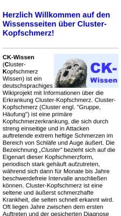 Vorschau der mobilen Webseite ck-wissen.de, Cluster-Kopfschmerz Wissen