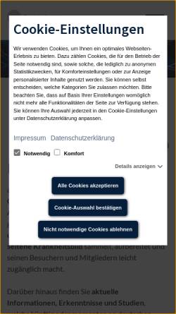 Vorschau der mobilen Webseite www.clusterkopf.de, CSG - Clusterkopfschmerz-Selbsthilfe-Gruppe