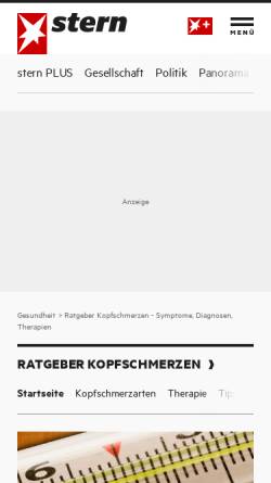 Vorschau der mobilen Webseite www.stern.de, Ratgeber Kopfschmerz