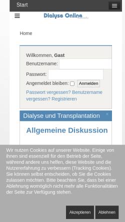 Vorschau der mobilen Webseite www.dialyse-online.de, Dialyse-Online