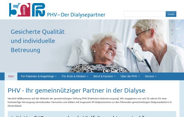 Vorschau von www.phv-dialyse.de, PHV - Der Dialysepartner Patienten-Heimversorgung