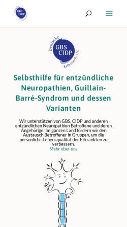 Vorschau der mobilen Webseite www.gbs-selbsthilfe.de, Guillain-Barre Syndrom - GBS Initiative e.V.
