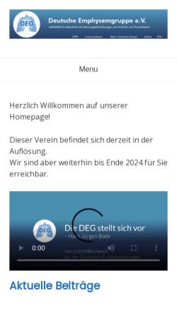 Vorschau der mobilen Webseite www.deutsche-emphysemgruppe.de, Deutsche Emphysem Gruppe e.V.