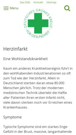 Vorschau der mobilen Webseite dgk.de, DGK: Herzinfarkt