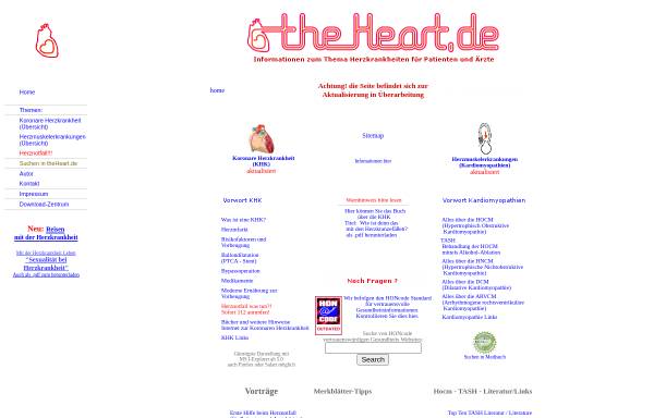 Vorschau von www.theheart.de, Theheart.de - Herzinformationen