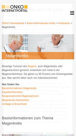 Vorschau der mobilen Webseite www.krebsgesellschaft.de, Deutsche Krebsgesellschaft e. V.